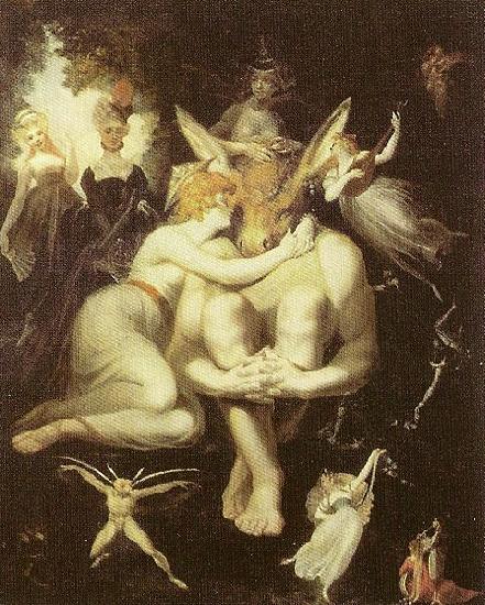 Johann Heinrich Fuseli Titania is leevtallig met Bottom met de daare Eselkopp oil painting image